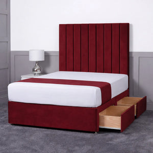 Luxury Ashford 26-inch Headboard Lined Panel Divan Bed