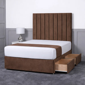Luxury Ashford 26-inch Headboard Lined Panel Divan Bed