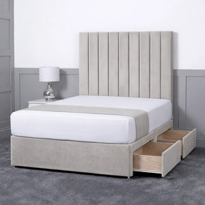 Luxury Ashford 26-inch Headboard Lined Panel Divan Bed