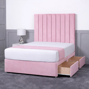 Luxury Ashford 26-inch Headboard Lined Panel Divan Bed