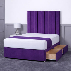 Luxury Ashford 26-inch Headboard Lined Panel Divan Bed