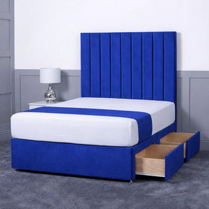 Luxury Ashford 26-inch Headboard Lined Panel Divan Bed