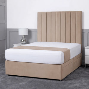 Luxury Ashford 26-inch Headboard Lined Panel Divan Bed