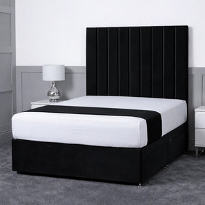 Luxury Ashford 26-inch Headboard Lined Panel Divan Bed