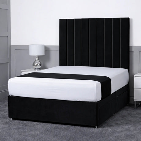 Luxury Ashford 26-inch Headboard Lined Panel Divan Bed