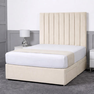 Luxury Ashford 26-inch Headboard Lined Panel Divan Bed