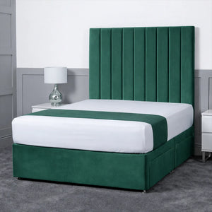 Luxury Ashford 26-inch Headboard Lined Panel Divan Bed