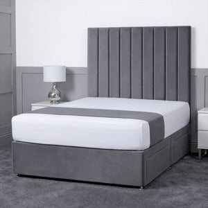 Luxury Ashford 26-inch Headboard Lined Panel Divan Bed