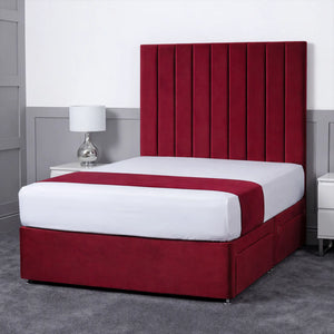 Luxury Ashford 26-inch Headboard Lined Panel Divan Bed