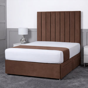 Luxury Ashford 26-inch Headboard Lined Panel Divan Bed