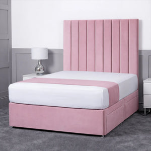 Luxury Ashford 26-inch Headboard Lined Panel Divan Bed