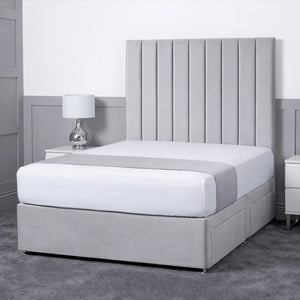 Luxury Ashford 26-inch Headboard Lined Panel Divan Bed