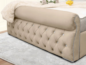 Swan Sleigh Chesterfield Upholstered Bed