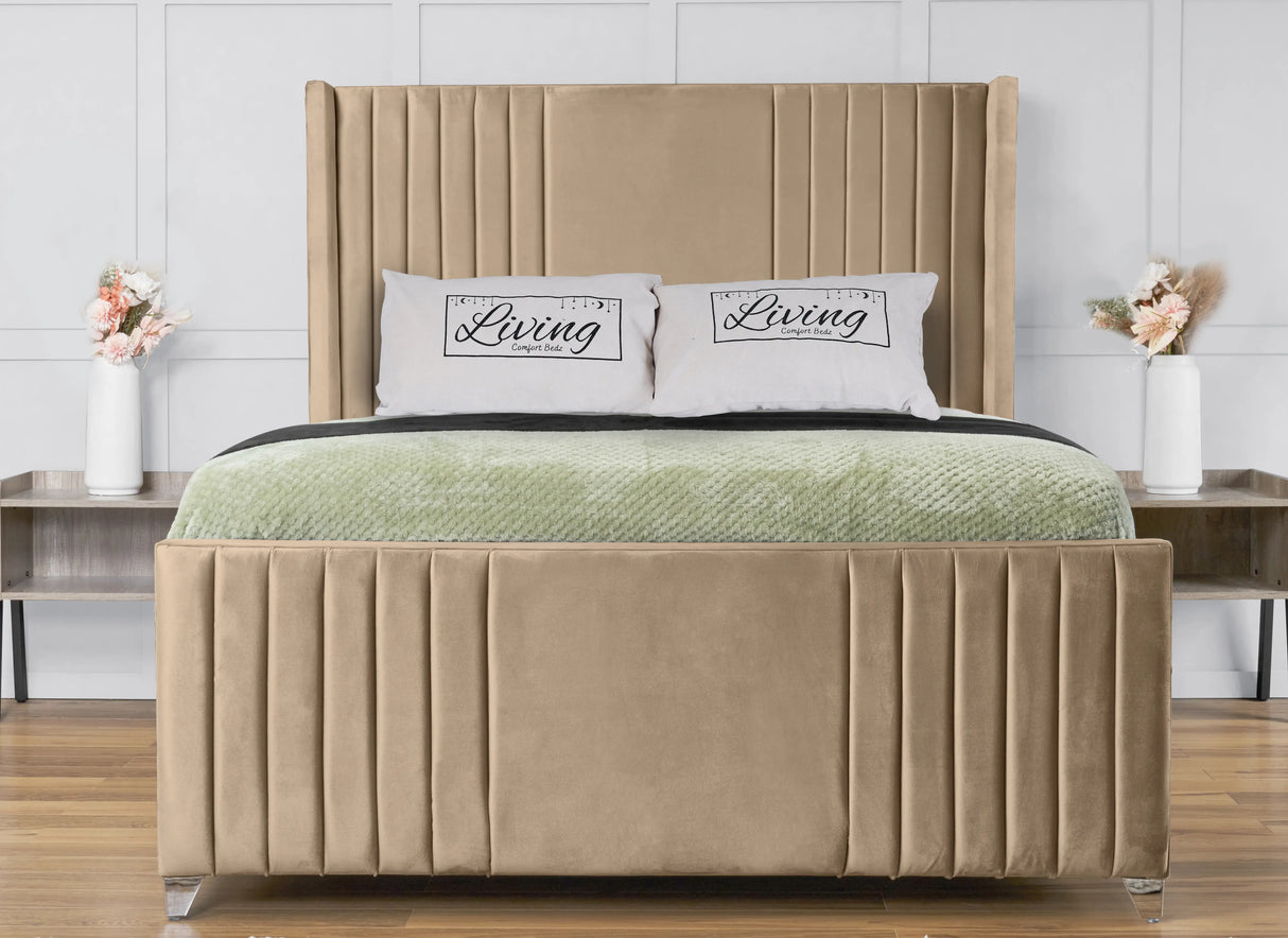 Elise lined winged Upholstered Bed