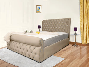 Swan Sleigh Chesterfield Upholstered Bed