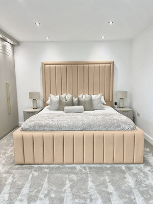 Hampton panel upholstered bed