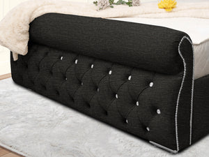 Swan Sleigh Chesterfield Upholstered Bed