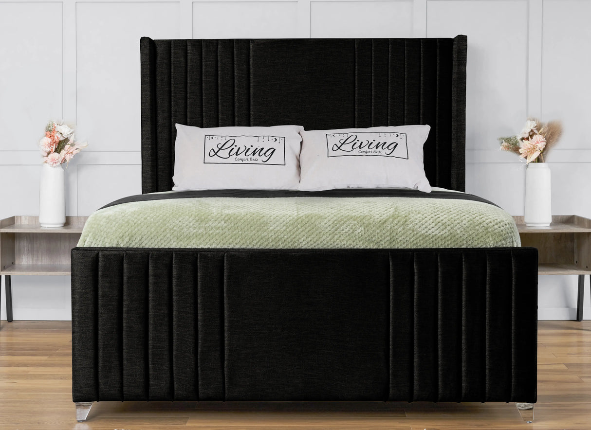 Elise lined winged Upholstered Bed