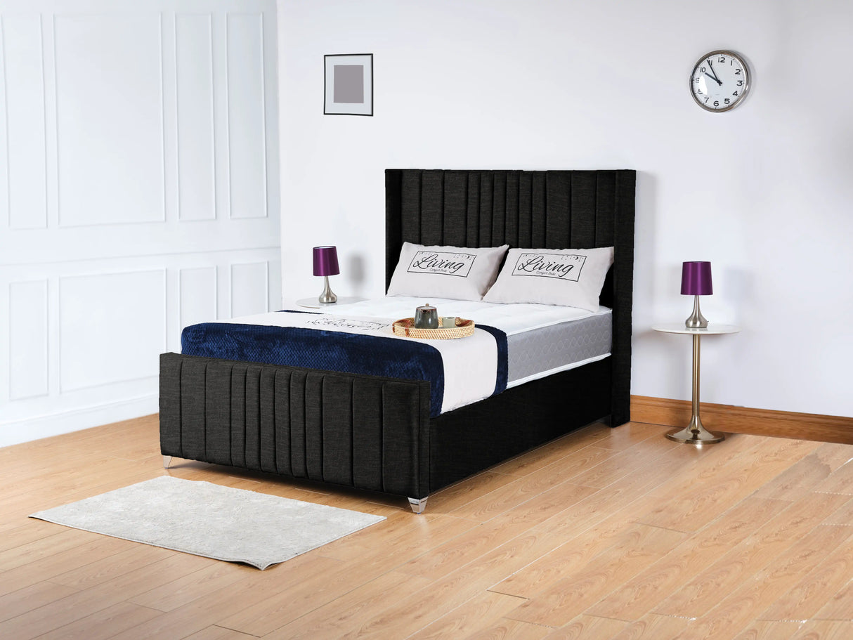 Valencia Lined Wings Upholstered Bed