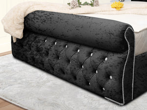 Swan Sleigh Chesterfield Upholstered Bed