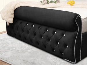 Swan Sleigh Chesterfield Upholstered Bed