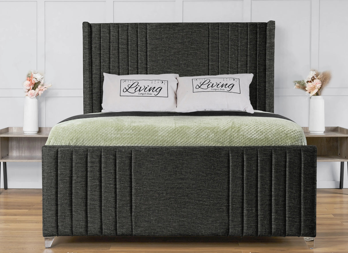 Elise lined winged Upholstered Bed