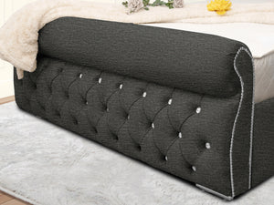 Swan Sleigh Chesterfield Upholstered Bed