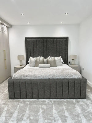 Hampton panel upholstered bed