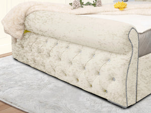 Swan Sleigh Chesterfield Upholstered Bed