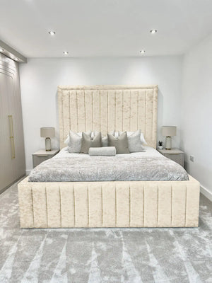 Hampton panel upholstered bed