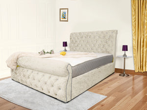 Swan Sleigh Chesterfield Upholstered Bed