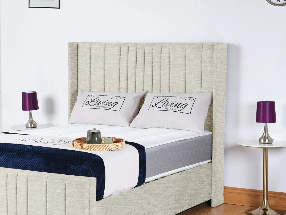 Valencia Lined Wings Upholstered Bed