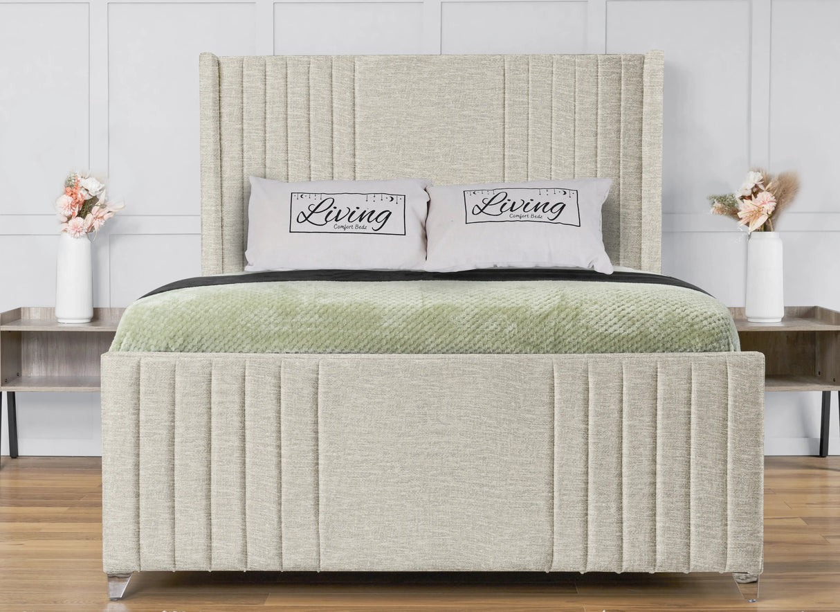 Elise lined winged Upholstered Bed