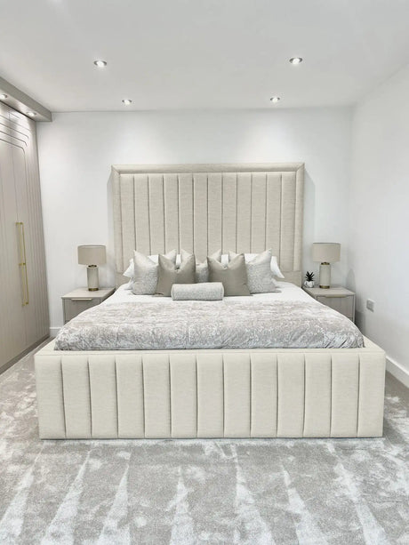 Hampton panel upholstered bed