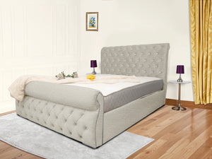Swan Sleigh Chesterfield Upholstered Bed