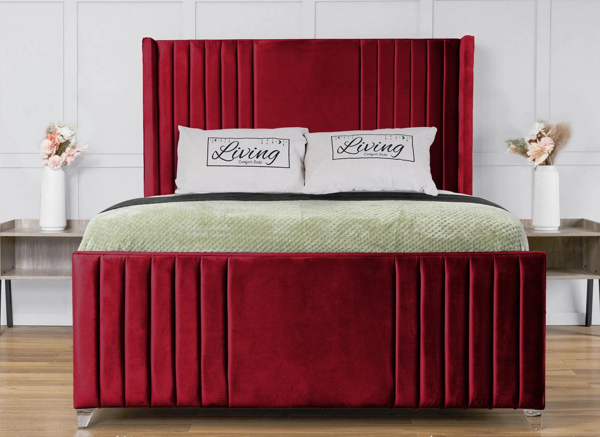 Elise lined winged Upholstered Bed