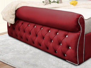 Swan Sleigh Chesterfield Upholstered Bed