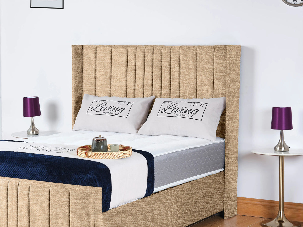 Valencia Lined Wings Upholstered Bed