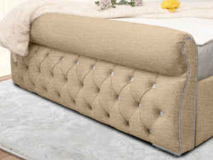 Swan Sleigh Chesterfield Upholstered Bed