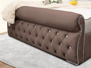 Swan Sleigh Chesterfield Upholstered Bed