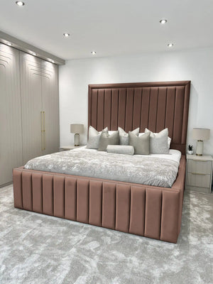 Hampton panel upholstered bed