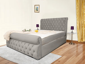 Swan Sleigh Chesterfield Upholstered Bed