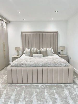 Hampton panel upholstered bed