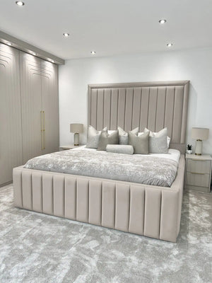 Hampton panel upholstered bed