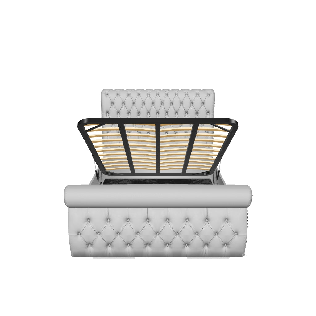 Swan Sleigh Chesterfield Upholstered Bed