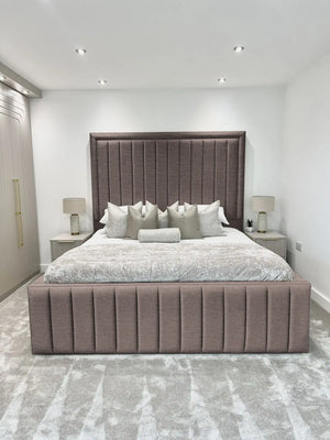 Hampton panel upholstered bed