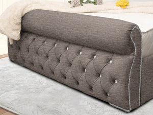 Swan Sleigh Chesterfield Upholstered Bed