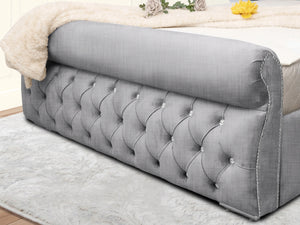 Swan Sleigh Chesterfield Upholstered Bed