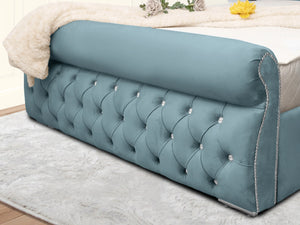 Swan Sleigh Chesterfield Upholstered Bed