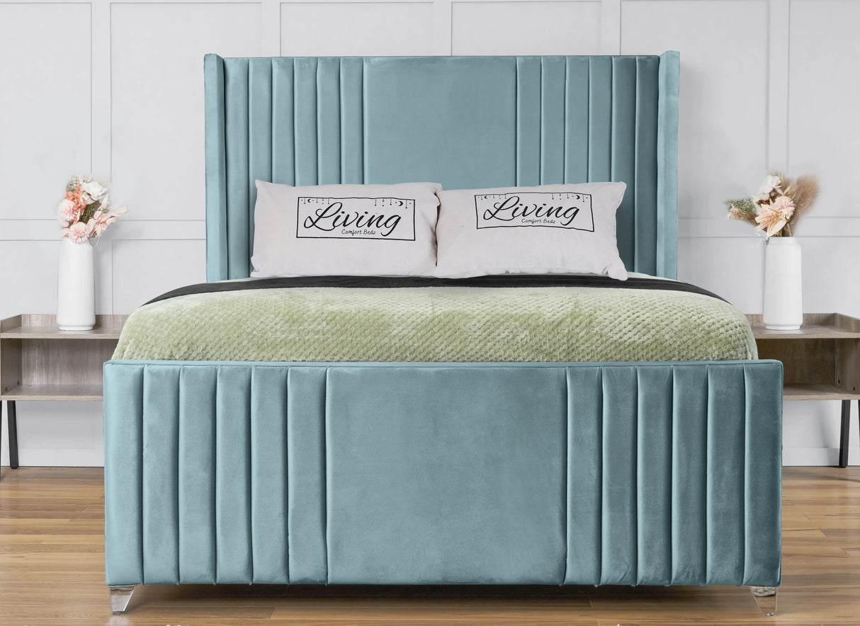 Elise lined winged Upholstered Bed